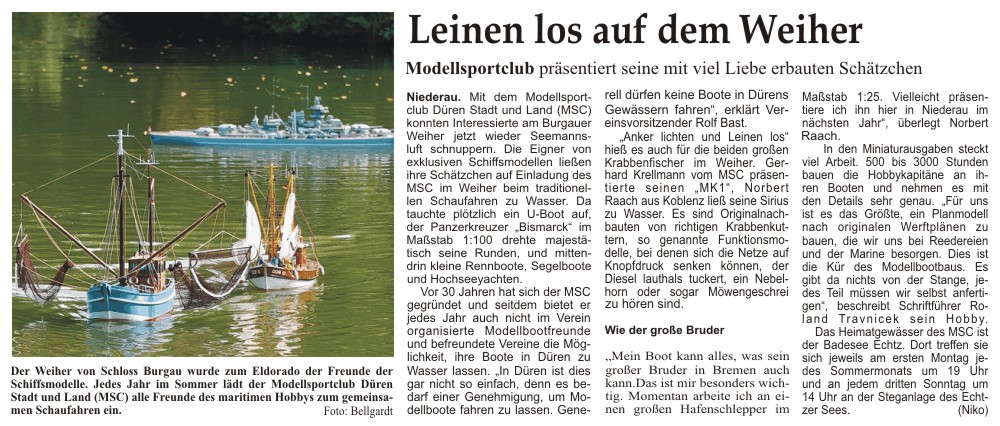 Zeitungsbericht aus der Drener Zeitung vom 12.09.2008